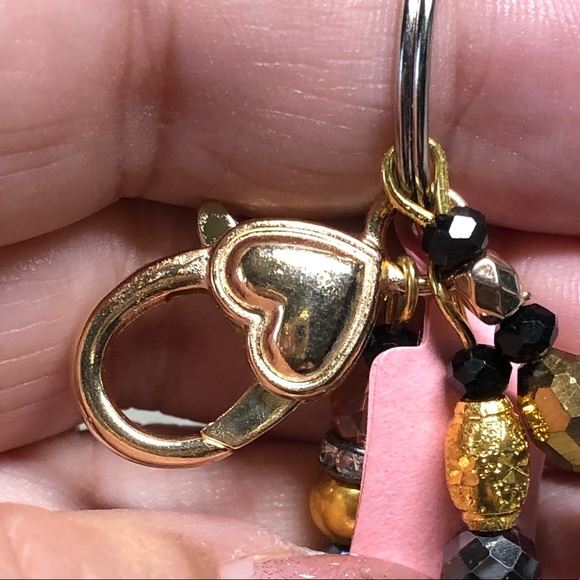 🌹❤️Egyptian Queen Nefertiti keychain-purse bling-black and gold - Picture 6 of 10
